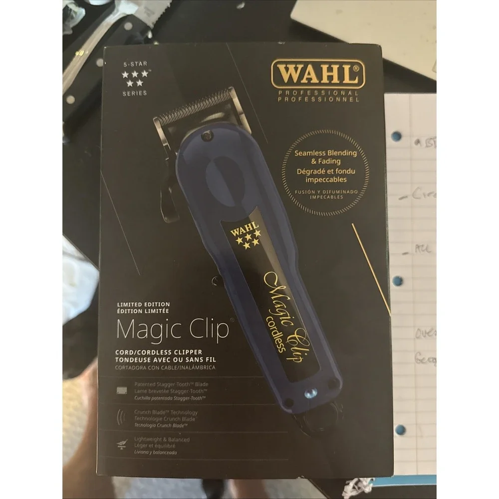 Wahl Professional 5 Star Limited Edition Magic Clip Cordless Clipper  Navy New